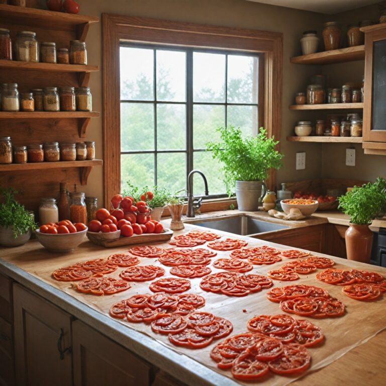 Tomato slices drying on a tray to make tomato powder